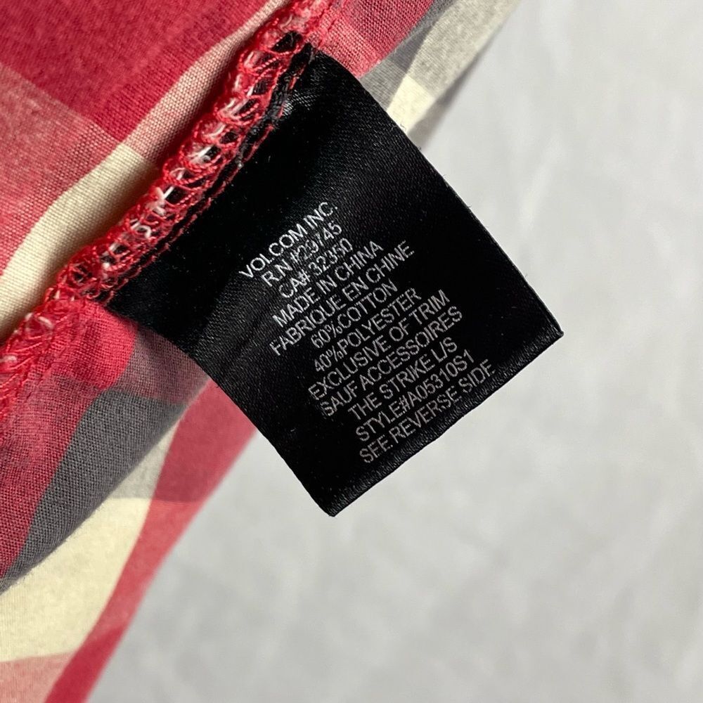 Volcom Checkered Cotton Blend Button Front Shirt … - image 6